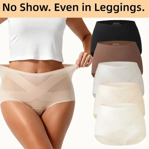 Women's Classic Panties, 5-Pack Seamless High Waist Essential Underwear for Women