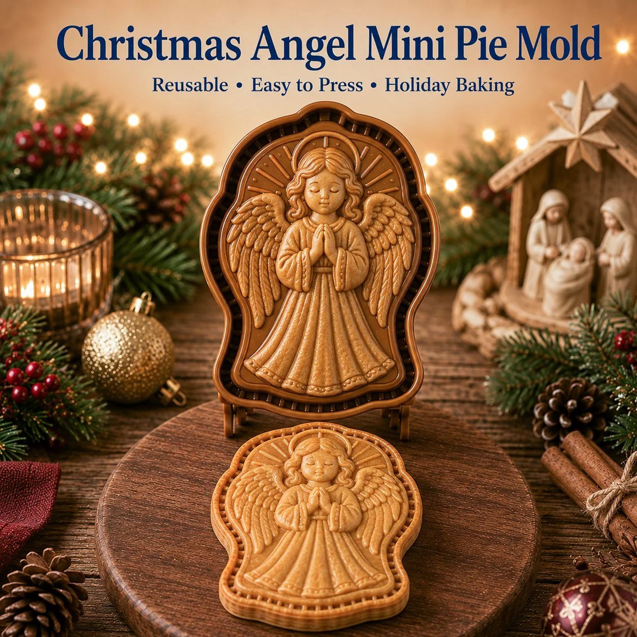 🔥LAST DAY 50% OFF - ✝️ Faith & Nativity Christmas Mini Pie Mold Collection