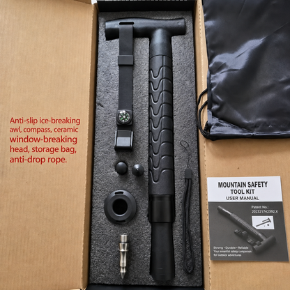 GS183 FOX Telescopic Hiking Trekking Pole with Self-Defense Baton