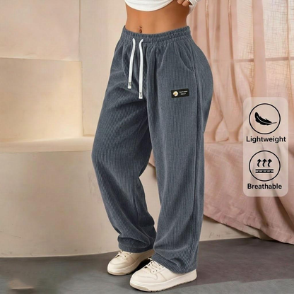 Women's 4-Pack Corduroy Pants – Straight-Leg Drawstring Casual Pants for All Seasons