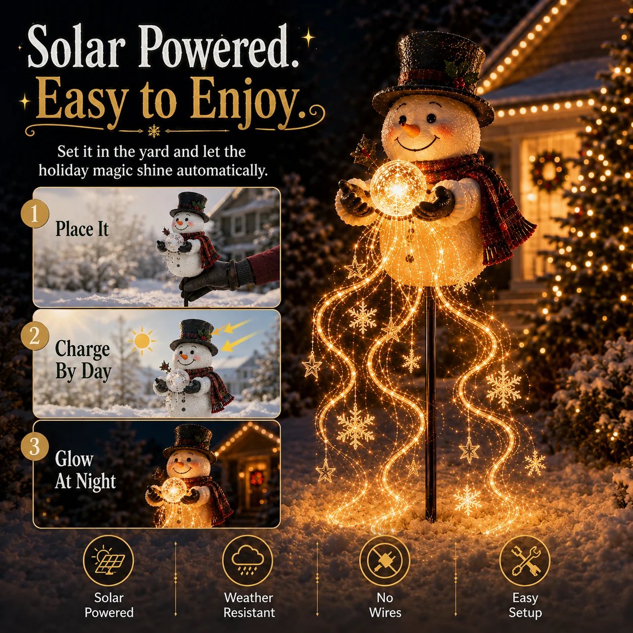 🔥🎅Christmas Early Discount 🔥 Snowman Magic Fountain Garden Light