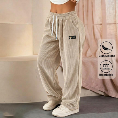 Women's 4-Pack Corduroy Pants – Straight-Leg Drawstring Casual Pants for All Seasons