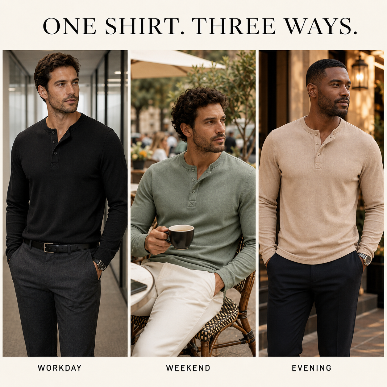Men's Long Sleeve Knit Polo Shirt