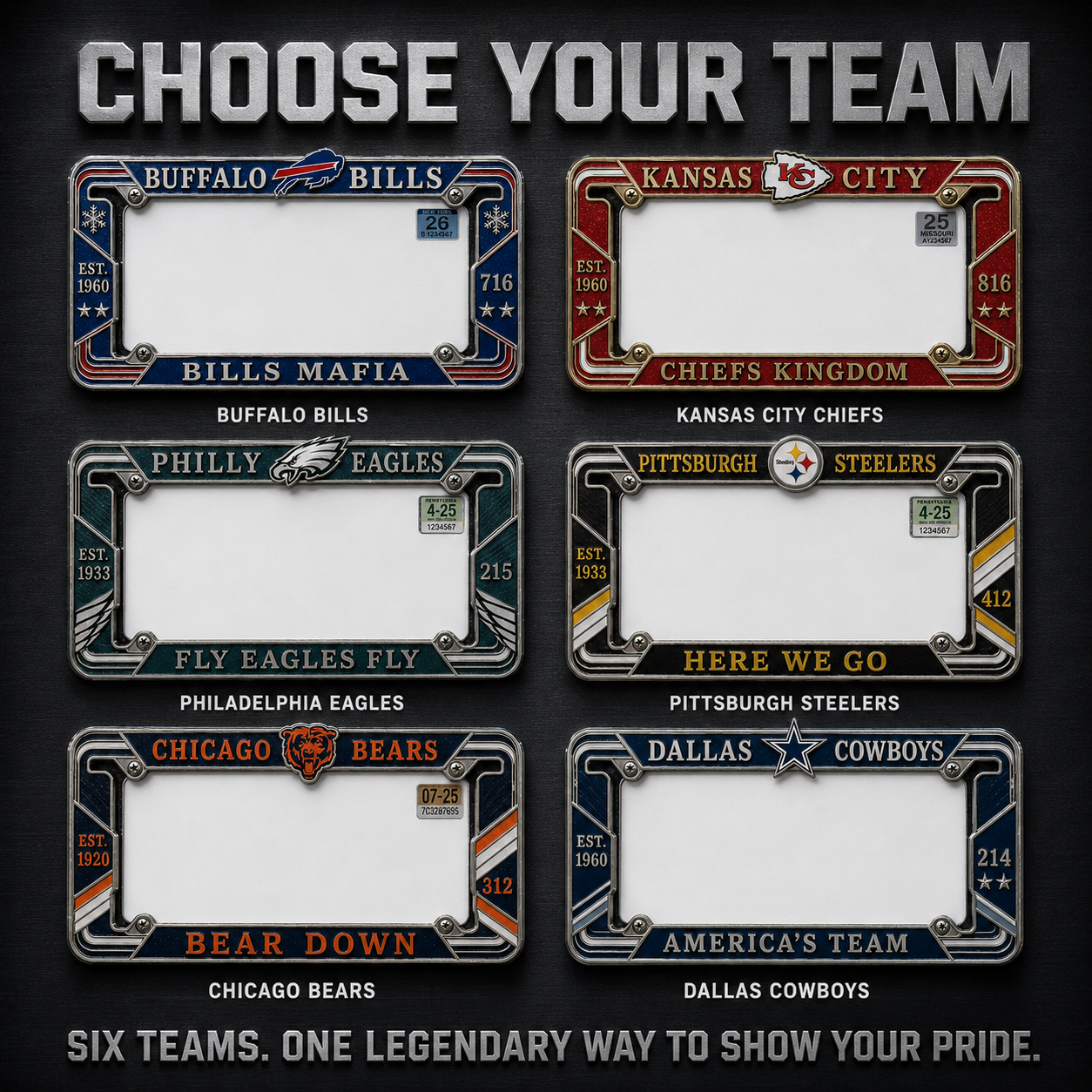 LAST DAY 49% OFF - United States Football Team Legacy 3D Metal License Plate Frame