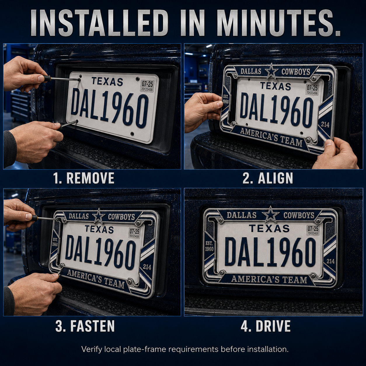 LAST DAY 49% OFF - United States Football Team Legacy 3D Metal License Plate Frame