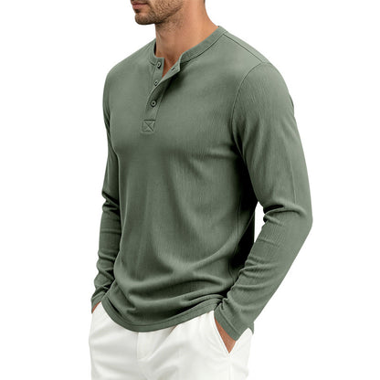 Men's Long Sleeve Knit Polo Shirt