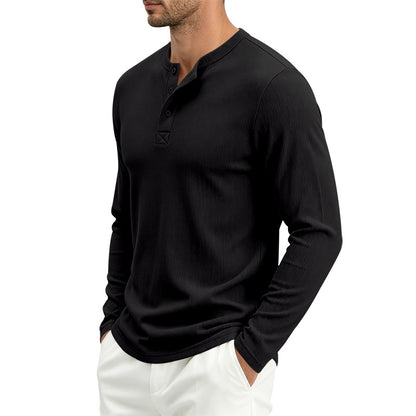 Men's Long Sleeve Knit Polo Shirt