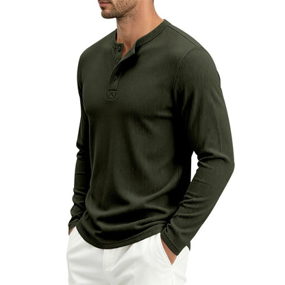 Men's Long Sleeve Knit Polo Shirt