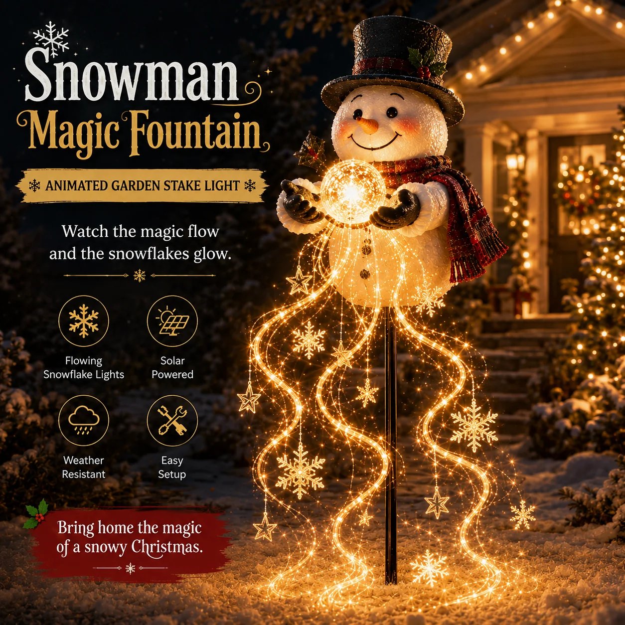 🔥🎅Christmas Early Discount 🔥 Snowman Magic Fountain Garden Light