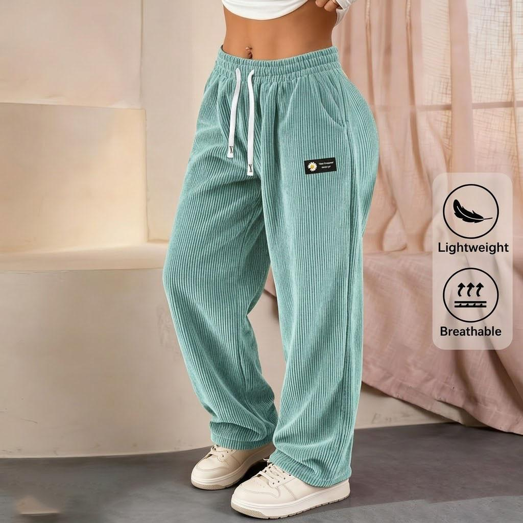Women's 4-Pack Corduroy Pants – Straight-Leg Drawstring Casual Pants for All Seasons