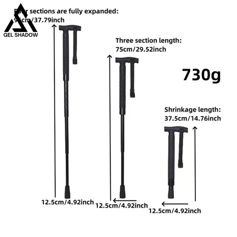 GS183 FOX Telescopic Hiking Trekking Pole with Self-Defense Baton