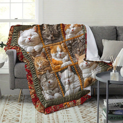 Limited Discount🐱 Cute Sleeping Cats Flannel Throw Blanket | Perfect Gift for Cat Lovers