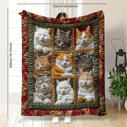 Limited Discount🐱 Cute Sleeping Cats Flannel Throw Blanket | Perfect Gift for Cat Lovers