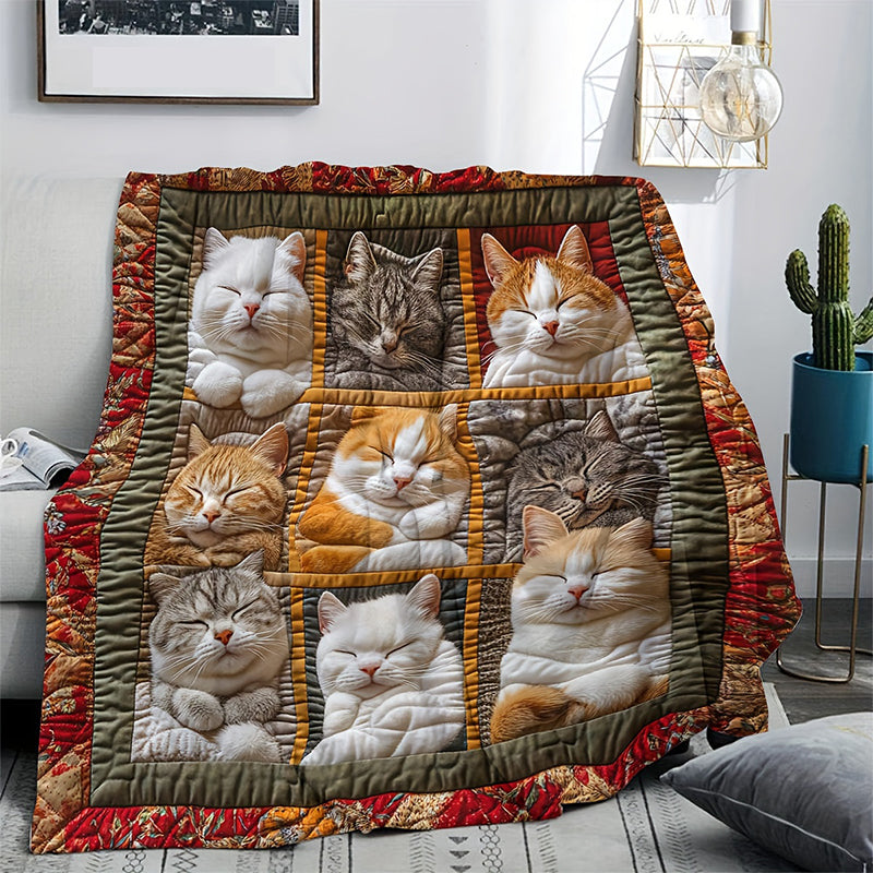 Limited Discount🐱 Cute Sleeping Cats Flannel Throw Blanket | Perfect Gift for Cat Lovers