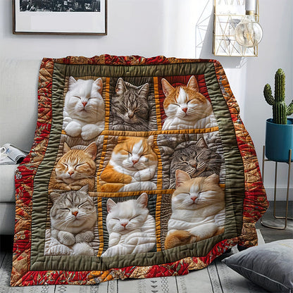 Limited Discount🐱 Cute Sleeping Cats Flannel Throw Blanket | Perfect Gift for Cat Lovers